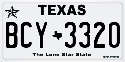 TX license plate BCY3320
