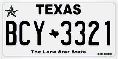 TX license plate BCY3321