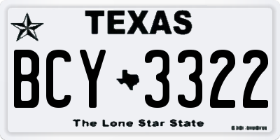 TX license plate BCY3322