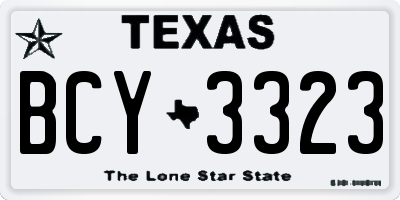 TX license plate BCY3323