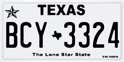 TX license plate BCY3324