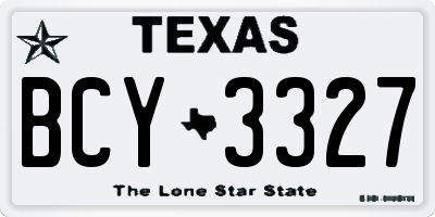 TX license plate BCY3327