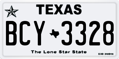 TX license plate BCY3328
