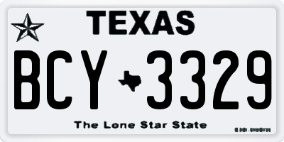 TX license plate BCY3329
