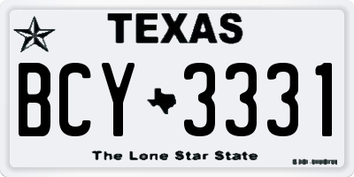 TX license plate BCY3331