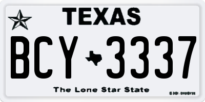 TX license plate BCY3337