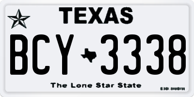 TX license plate BCY3338