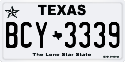 TX license plate BCY3339