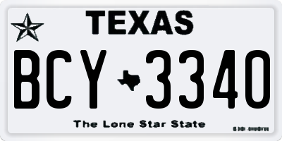 TX license plate BCY3340