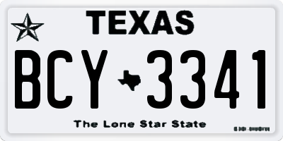 TX license plate BCY3341