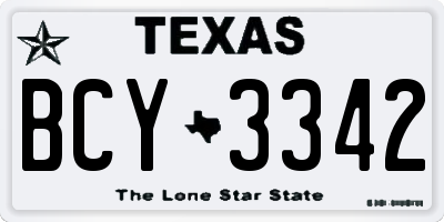 TX license plate BCY3342