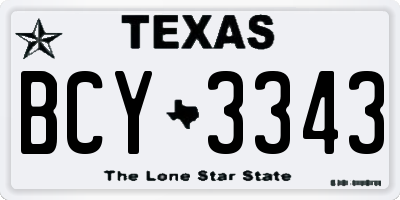 TX license plate BCY3343