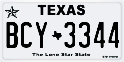 TX license plate BCY3344