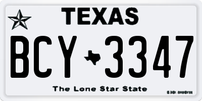 TX license plate BCY3347