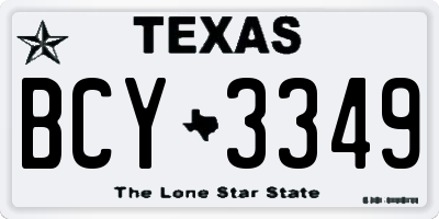 TX license plate BCY3349