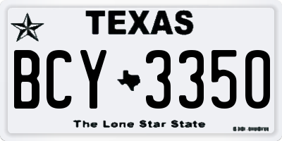TX license plate BCY3350