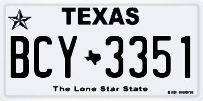 TX license plate BCY3351