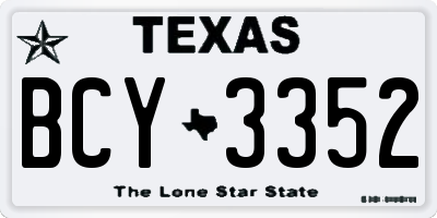 TX license plate BCY3352