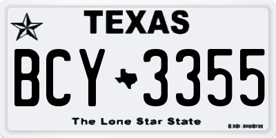 TX license plate BCY3355