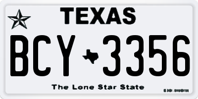 TX license plate BCY3356