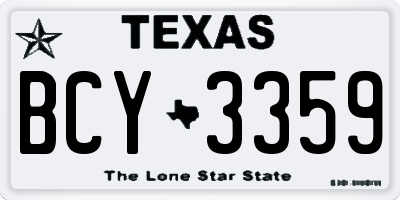 TX license plate BCY3359