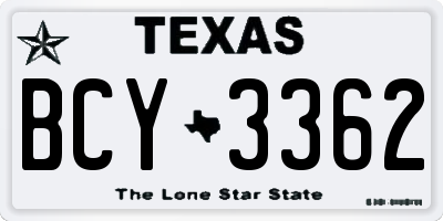 TX license plate BCY3362