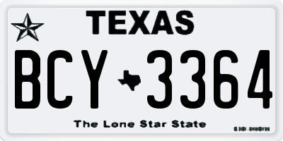 TX license plate BCY3364
