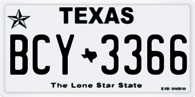 TX license plate BCY3366