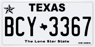 TX license plate BCY3367