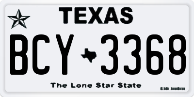 TX license plate BCY3368