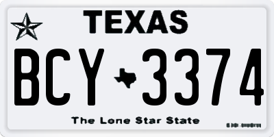 TX license plate BCY3374