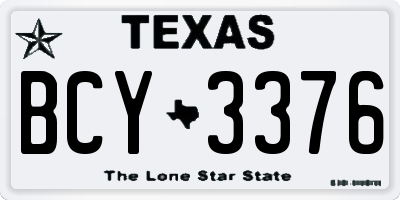 TX license plate BCY3376