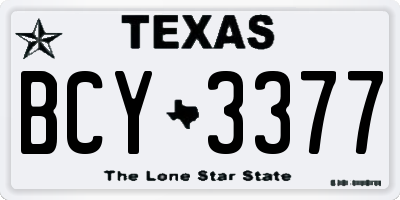 TX license plate BCY3377