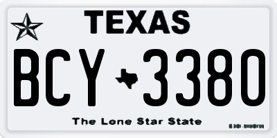 TX license plate BCY3380