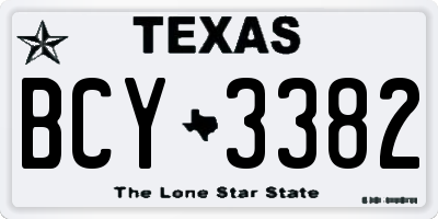 TX license plate BCY3382