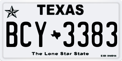 TX license plate BCY3383