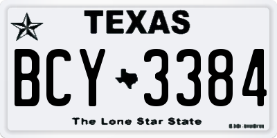 TX license plate BCY3384