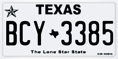 TX license plate BCY3385