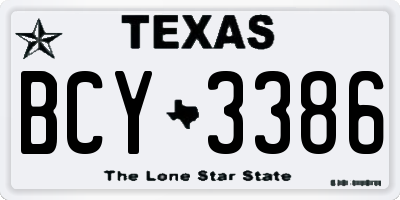 TX license plate BCY3386
