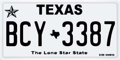 TX license plate BCY3387