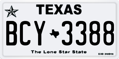 TX license plate BCY3388