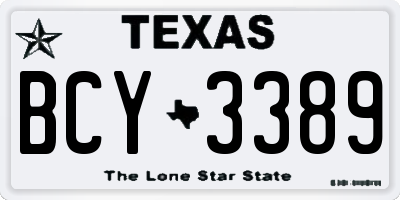 TX license plate BCY3389