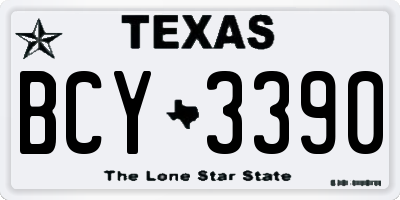 TX license plate BCY3390