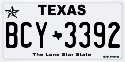 TX license plate BCY3392