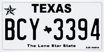 TX license plate BCY3394