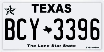 TX license plate BCY3396