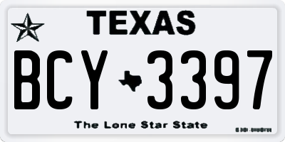 TX license plate BCY3397