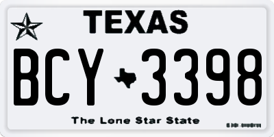 TX license plate BCY3398