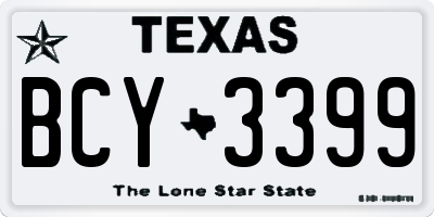 TX license plate BCY3399
