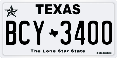 TX license plate BCY3400